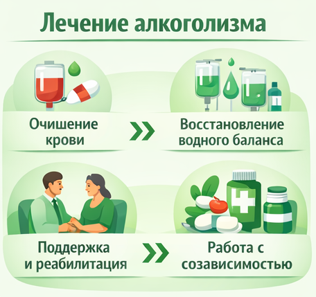 лечение алкоголизма в Анжеро-Судженске этапы